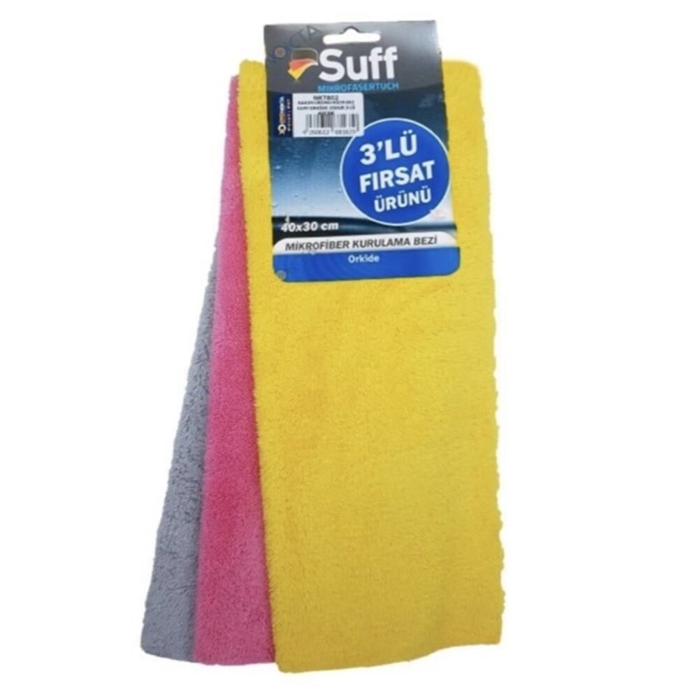 Suff Orkide Mikrofiber Yumuşak Cila ve Kurulama Bezi 3 lü