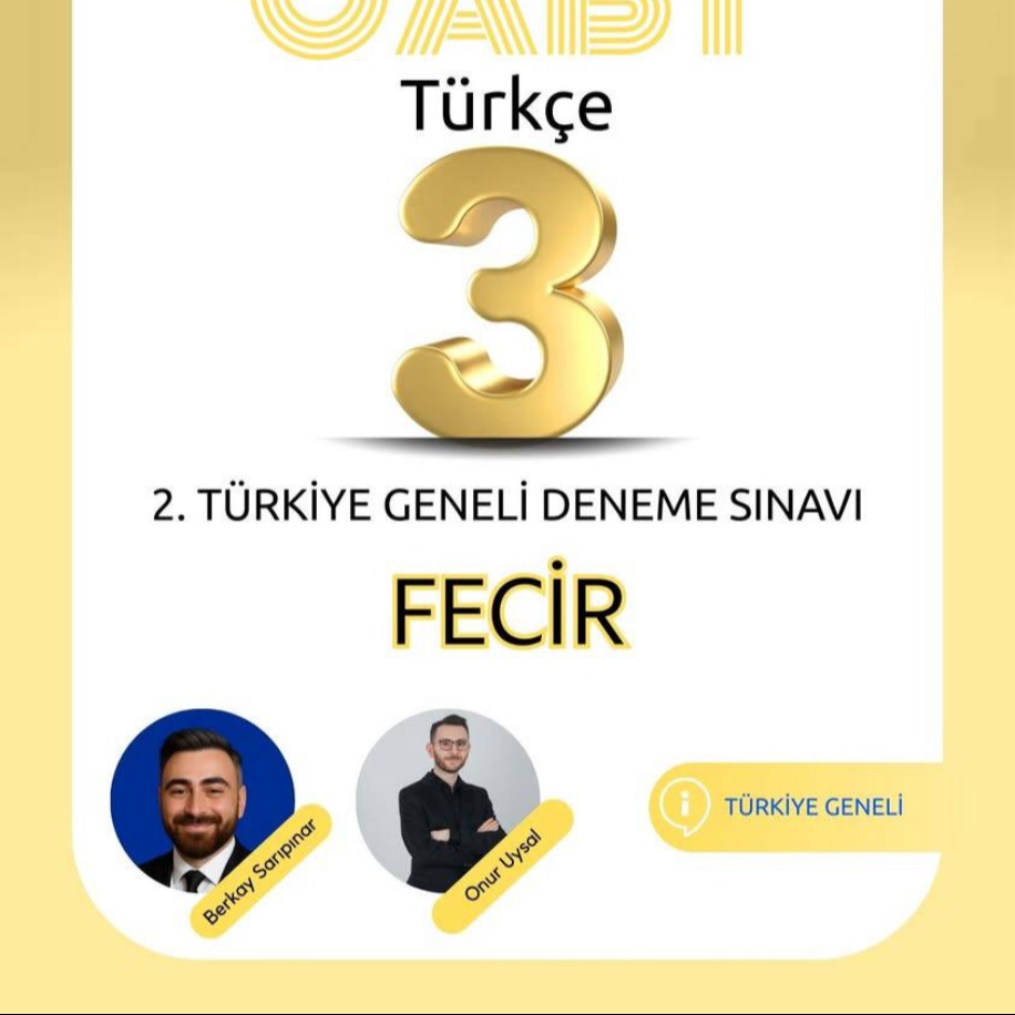 2. Fecir Türkçe ÖABT Deneme Sınavı (Onur Uysal ve Berkay Sarıpınar)