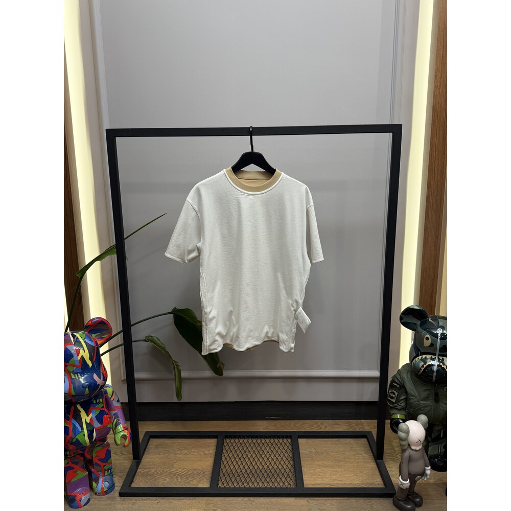 MON - Tshirt - Double Face Tee - Krem 