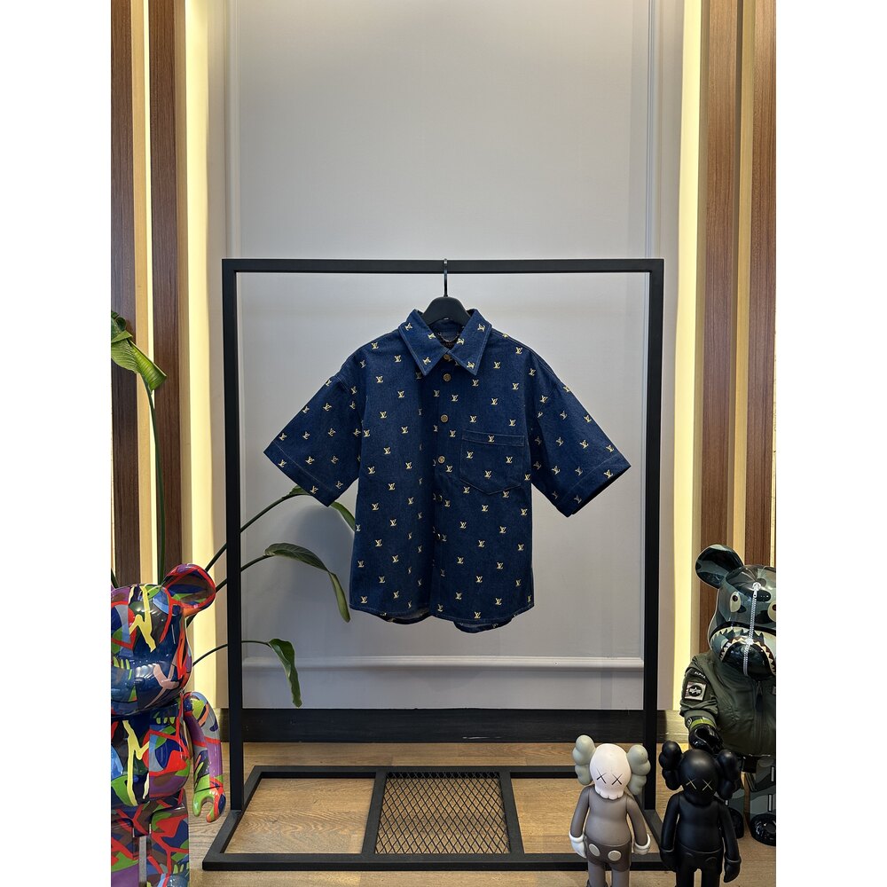 LVU - Gömlek - Embroidered Signature Denim - Mavi