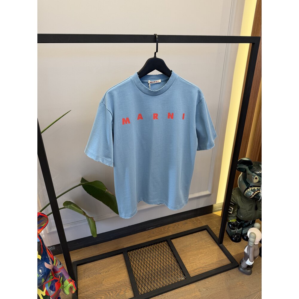MAR - Tshirt - Chest Print - Mavi Kırmızı 