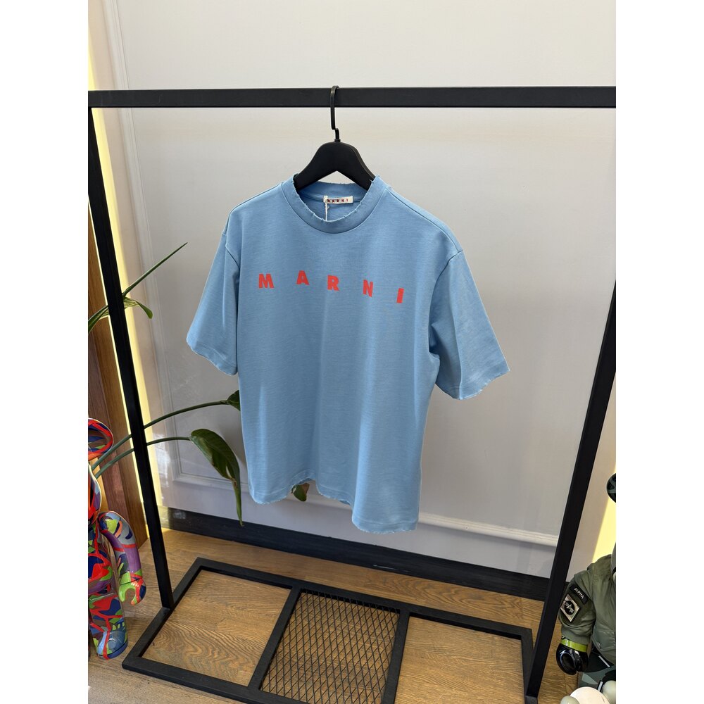 MAR - Tshirt - Chest Print - Mavi Kırmızı 