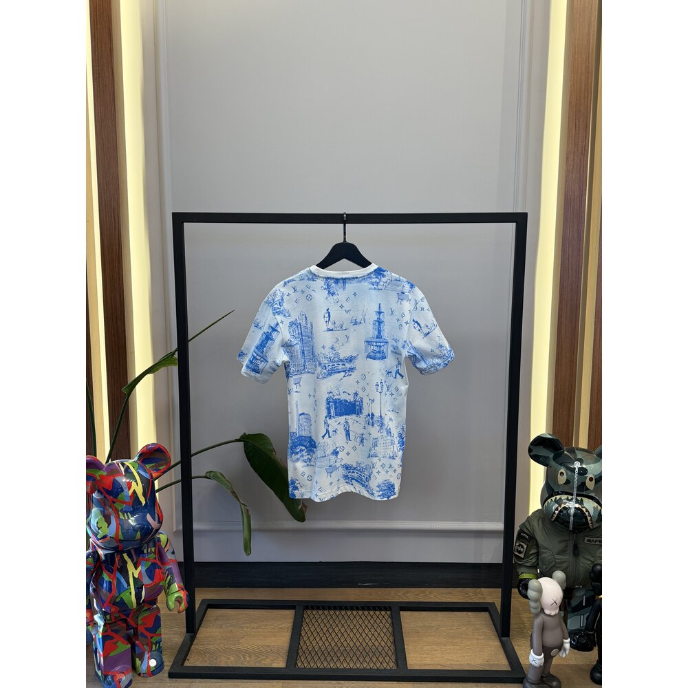 LVU - Tshirt - Printed Cotton - Beyaz Mavi 