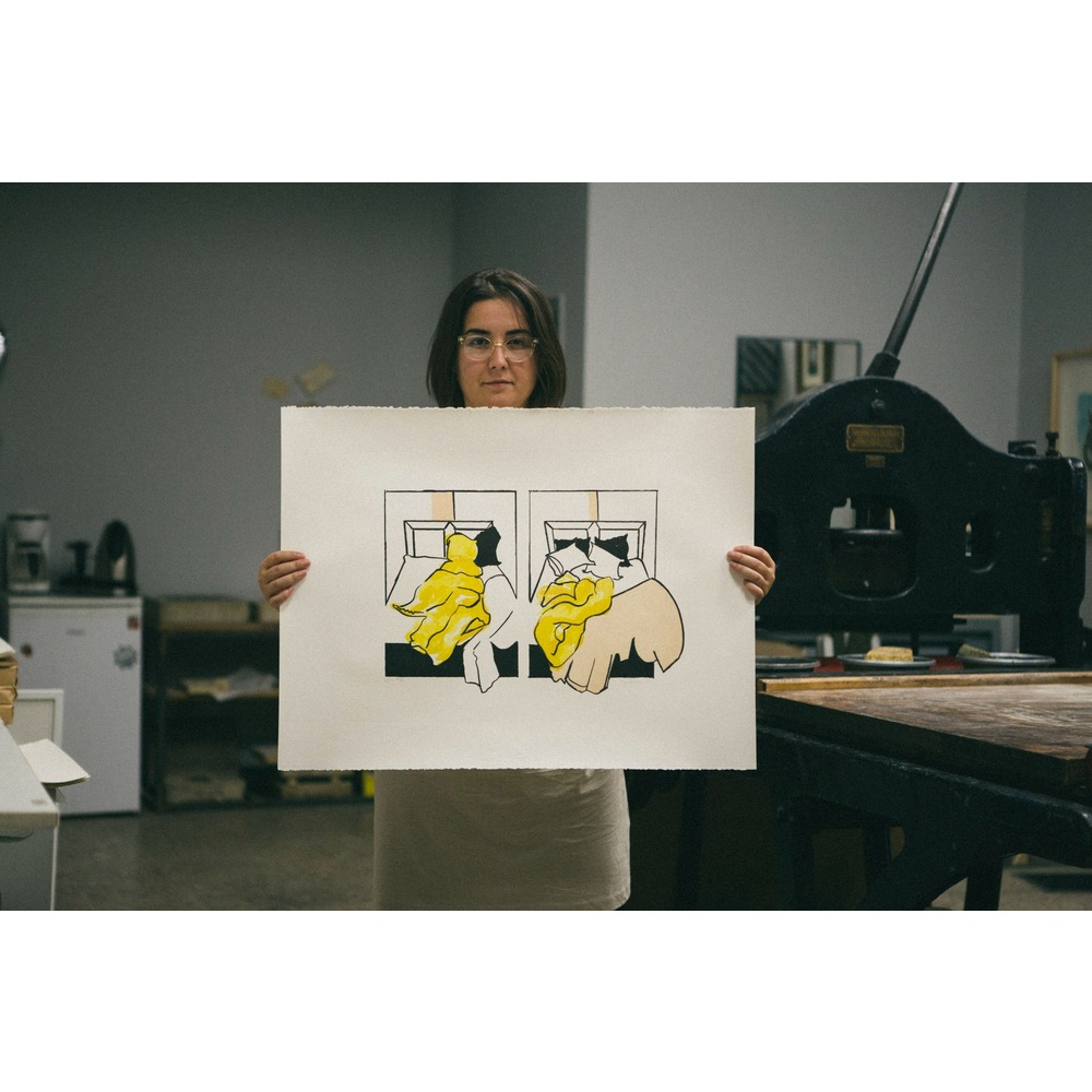 Zeynep Kaynar - Bakiyorum. Gormeye calisiyorum. Neyi? (after Bulent Erkmen) - Lithography 