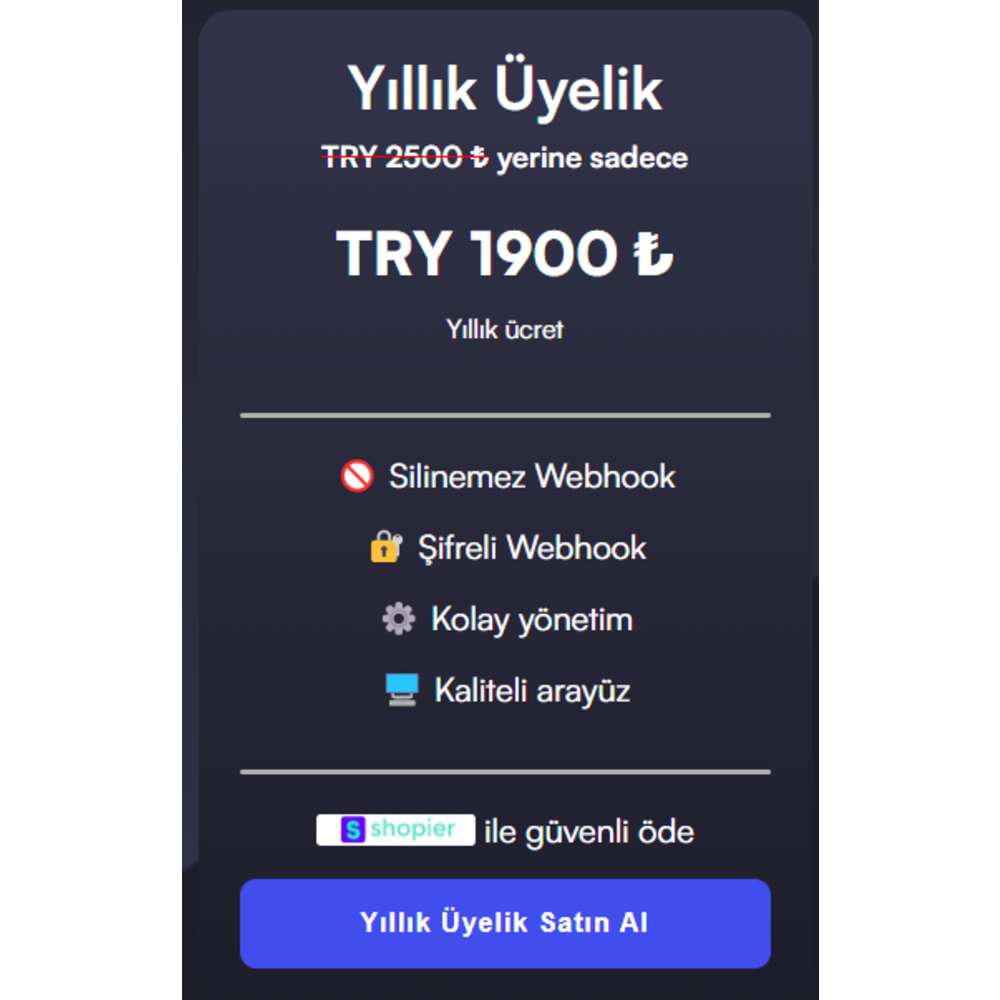 WebHook / Yıllık