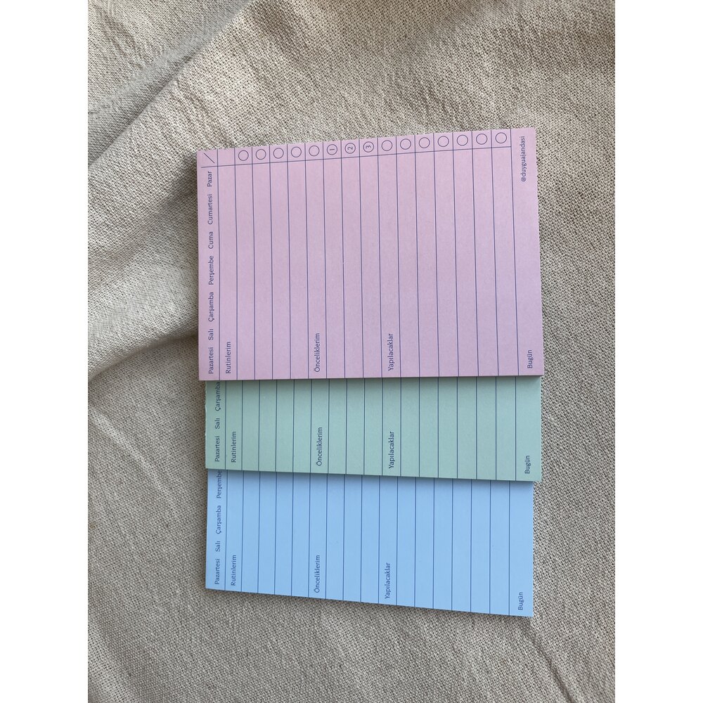 Bugün Günlük Planlayıcı Bloknot Üçlü Set