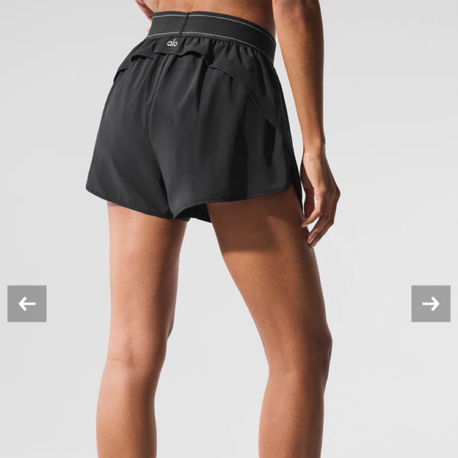 Siyah alo yoga fermuarlı match point short | EASTFRANCE