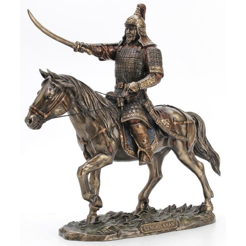 Veronese At Üzerinde Kılıçlı Cengiz Han Figürü 35cm