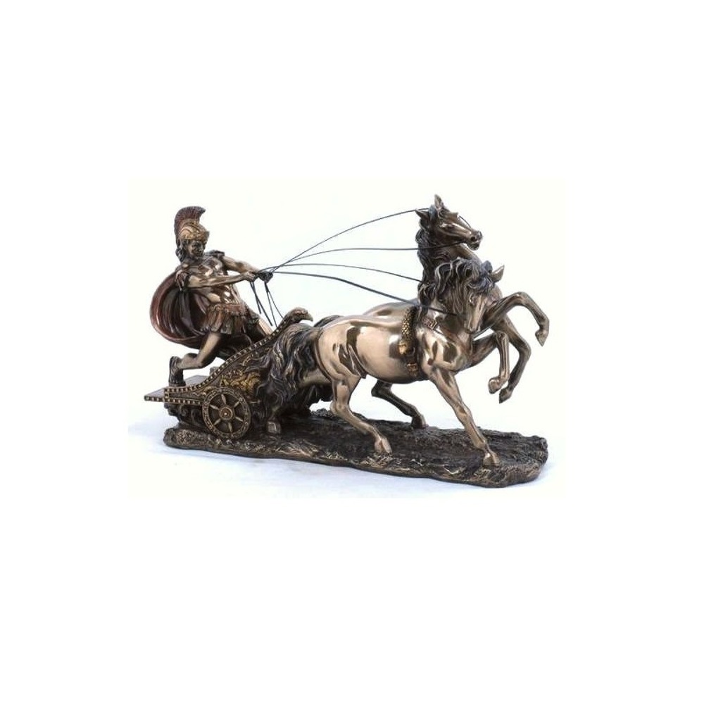 Veronese Mitolojik Atlı Araba Roma Savaşçı Figürü 28cm