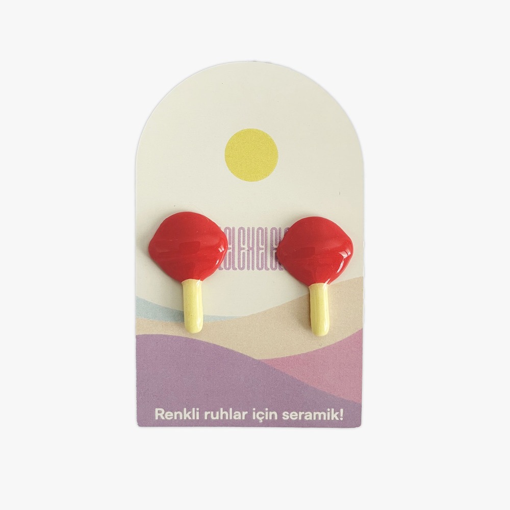 Lolipop Kırmızı Küpe