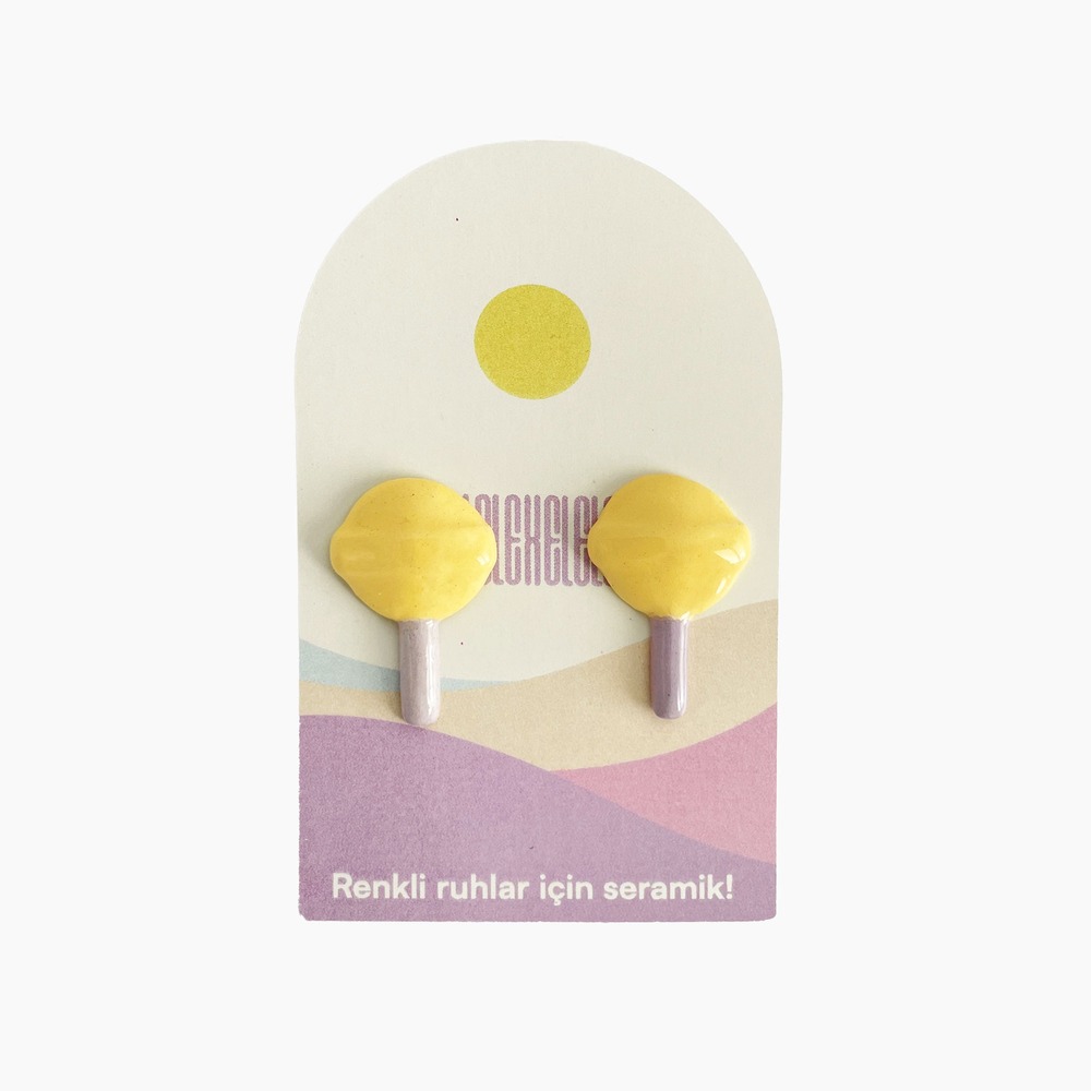 Lolipop Sarı Küpe