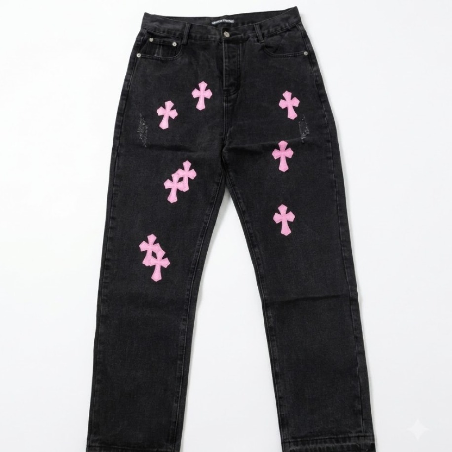 Chrome Hearts Pink Cross Jean | zamparashop