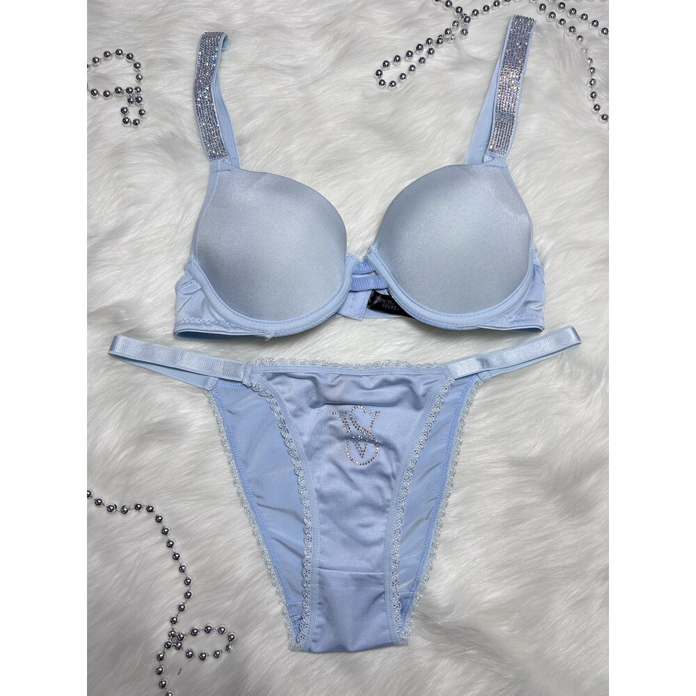 VİCTORİA SECRET BEBE MAVİSİ SÜTYEN TAKIM 