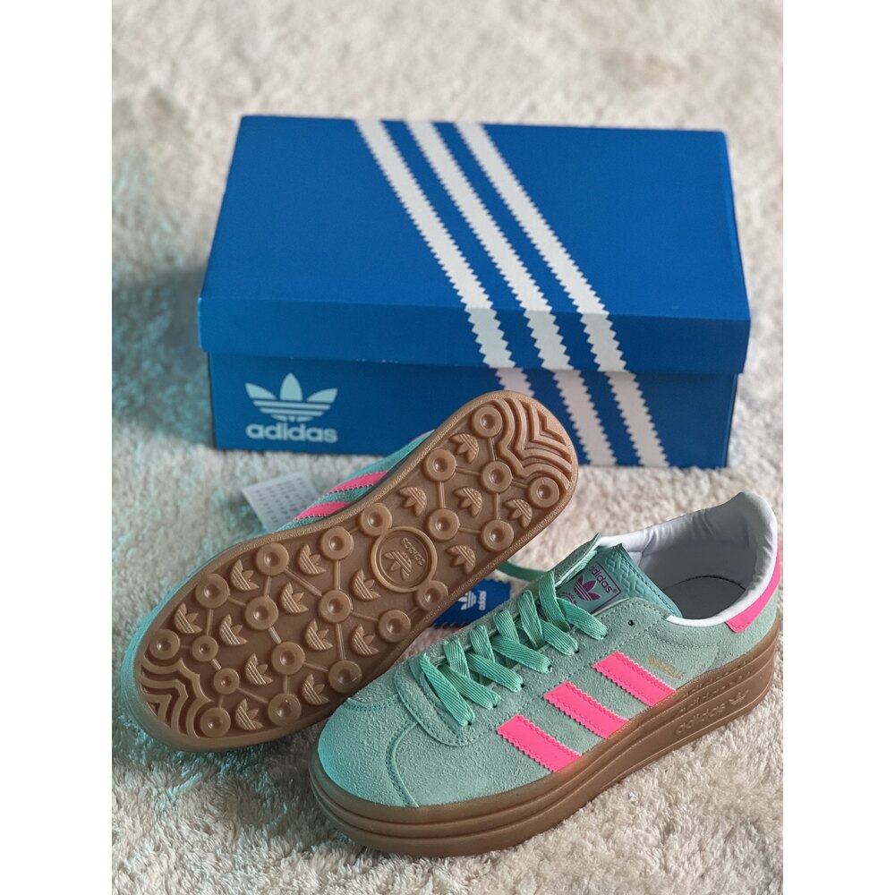 adidas gazelle silver green womens Adidas Gazelle Bold Magic Beige Collegiate Green  Newcop