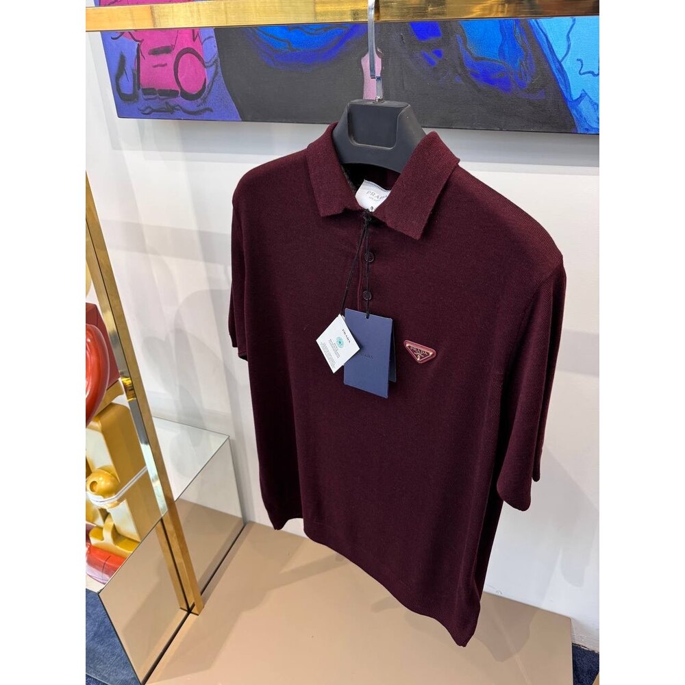 Prada Bordo Polo Triko | famousclothesco