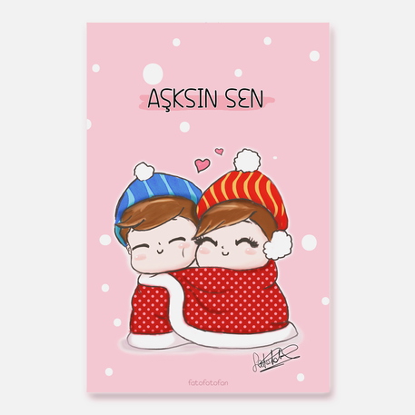 Aşksın sen Motto kartı