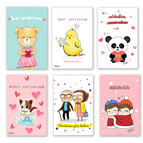 6 sı bir arada Kartpostal