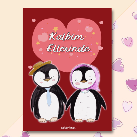 Penguen Sevgili Kartpostal
