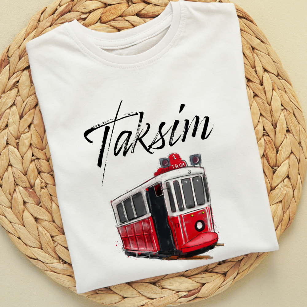 Tramvay Çizimli Tişört Unisex