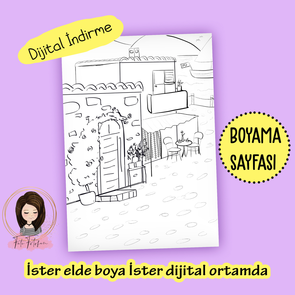Tatil Köyü Boyama Sayfası 