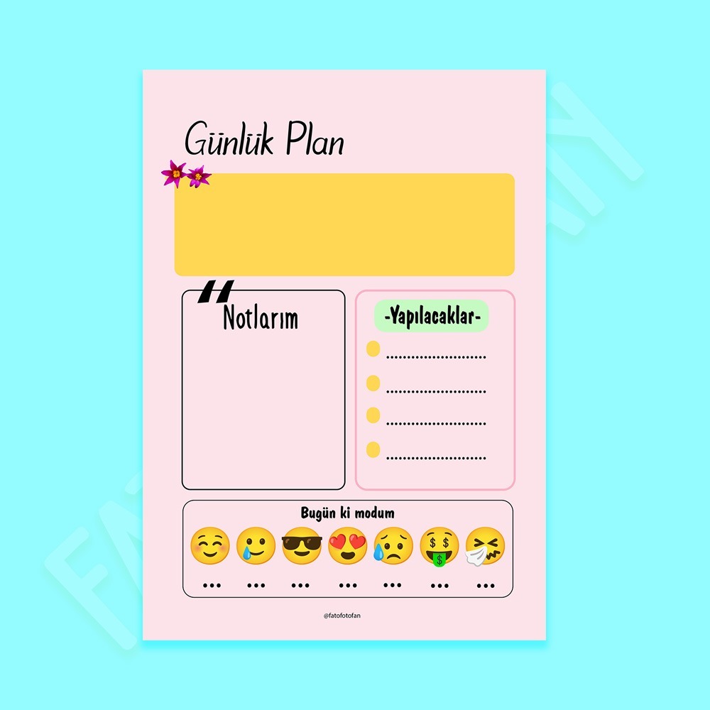 Günlük Planlayıcı Dijital İndirim,Planner,Daily Planner