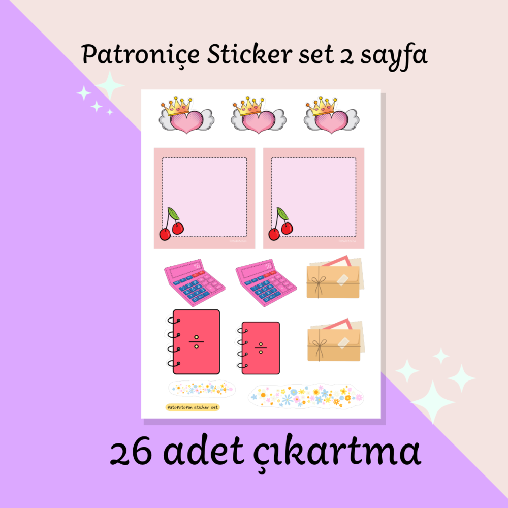 Patroniçe Sticker Set 26 adet çıkartma