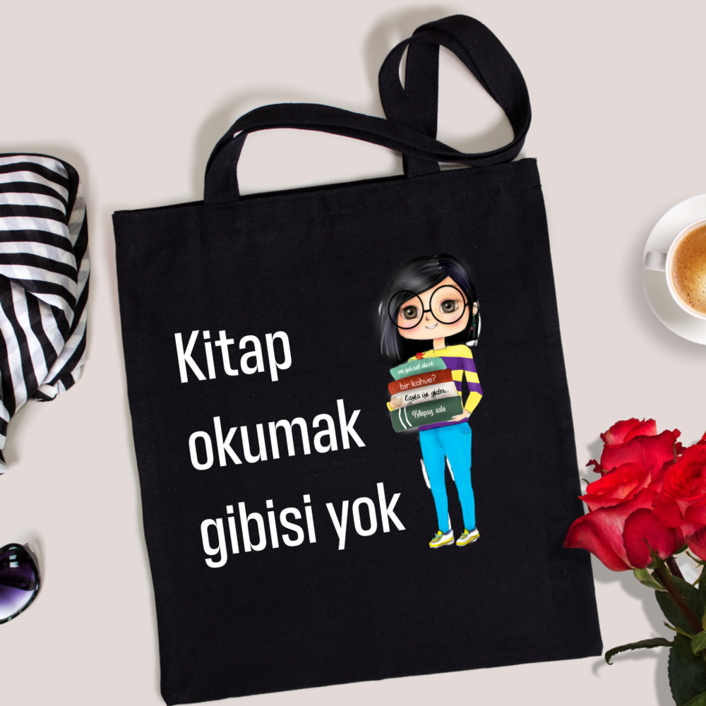Kitap Okumak Gibisi  Yok Siyah Bez Çanta