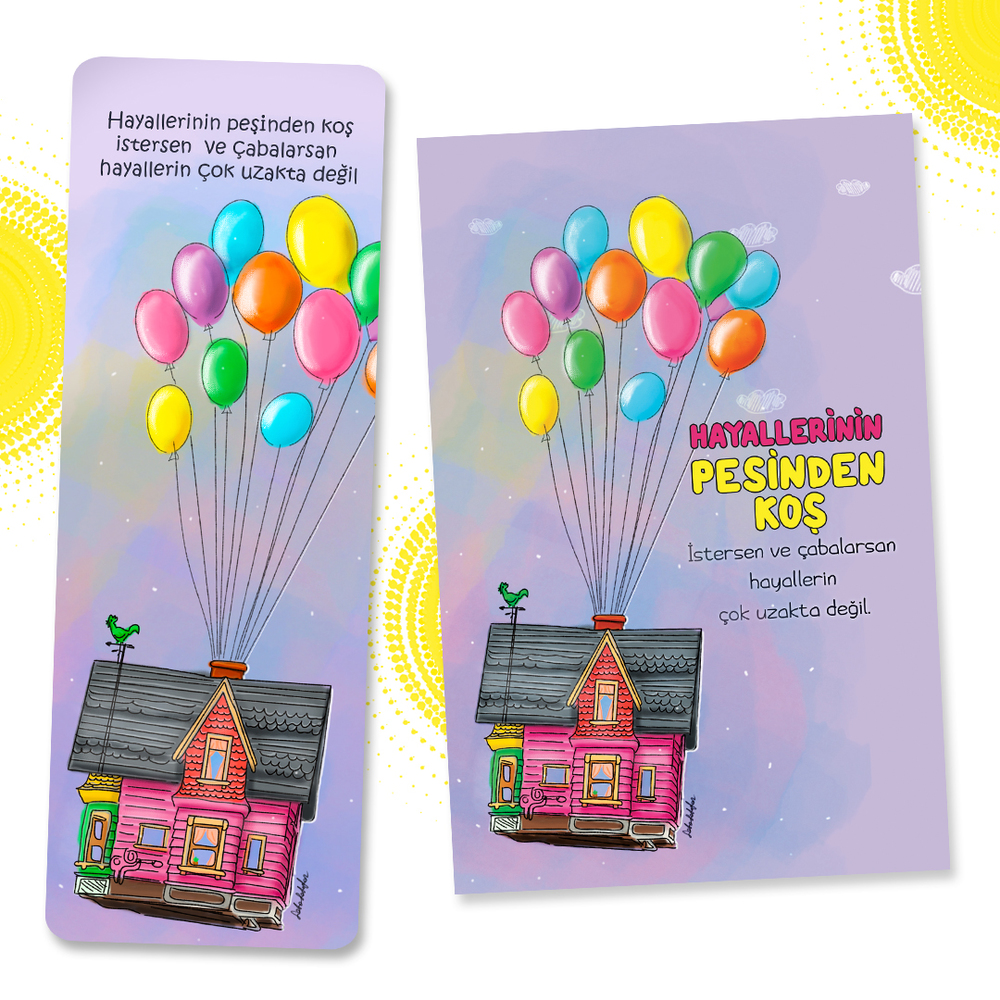 Yukarı Bak kartpostal + Kitap Ayracı 