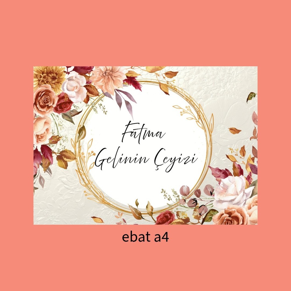 Vintage Temalı Çeyiz Kolisi Etiketi 10 Adet A4 Etiket Sticker