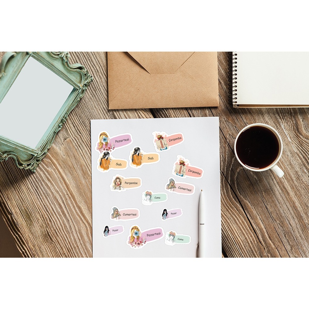 Haftanın Günleri Sticker,Planlayıcı Sticker,Ajanda Sticker
