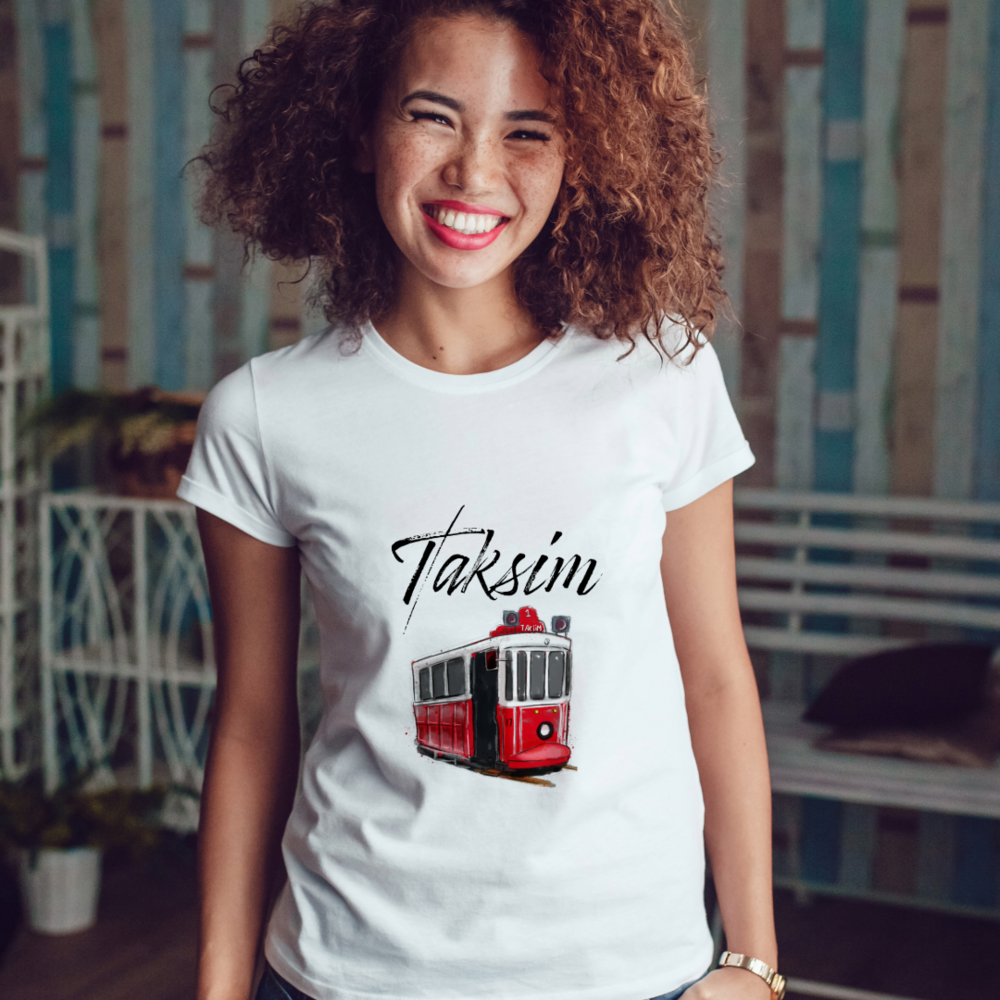 Tramvay Çizimli Tişört Unisex