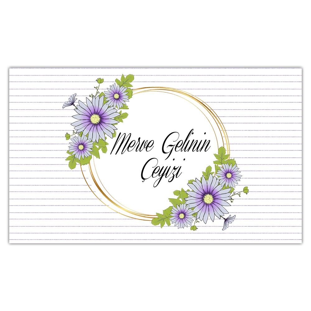 Özel Çizimli Çeyiz Kolisi Etiketi 10 Adet A4 Etiket Sticker