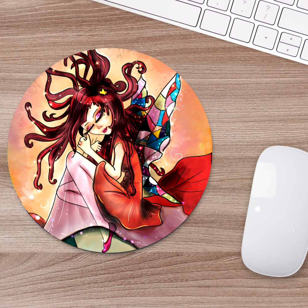 Uyuyan Peri Kızı Mousepad Yuvarlak 20x20