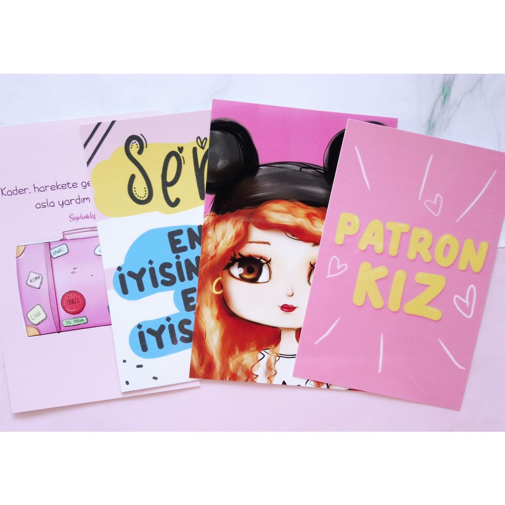 Patron Kız Seti,Patron kız,Girl Boss,Motivasyon,Motto Kart