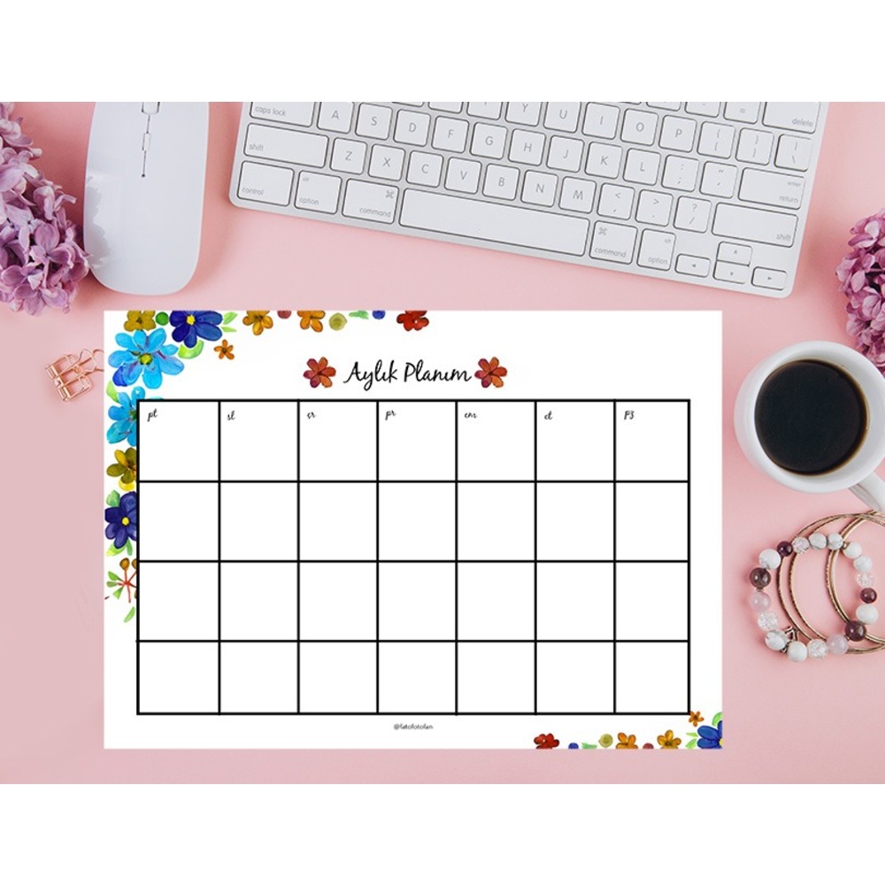 Aylık Planlayıcı indirme,Monthly Planner