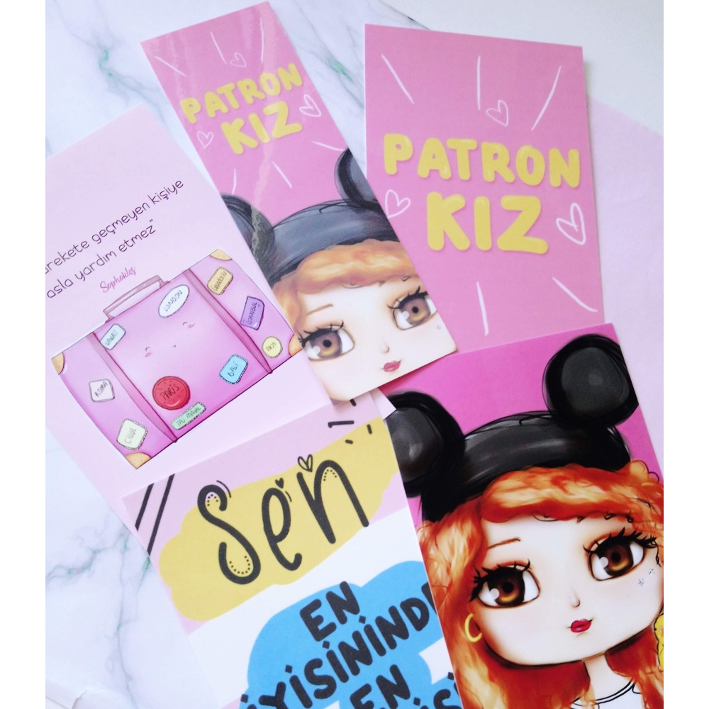 Patron Kız Seti,Patron kız,Girl Boss,Motivasyon,Motto Kart