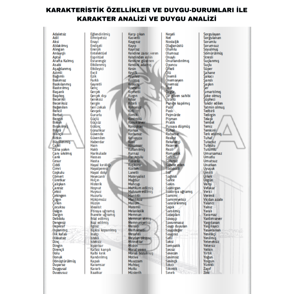 İNSANLARI TANIMA SÖZLÜĞÜ