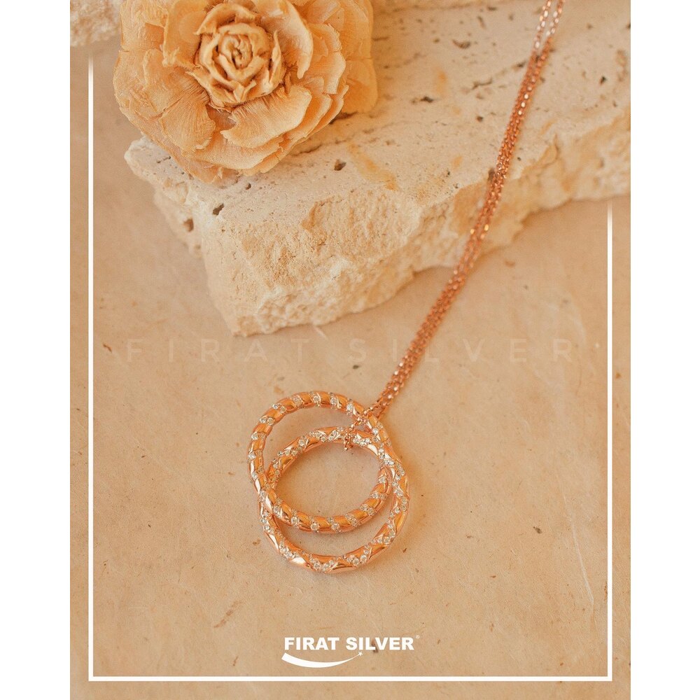 Gümüş Özel Tasarım Asansörlü Kolye (Rose)