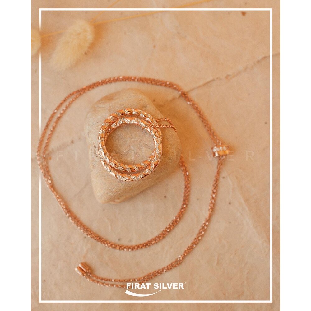 Gümüş Özel Tasarım Asansörlü Kolye (Rose)