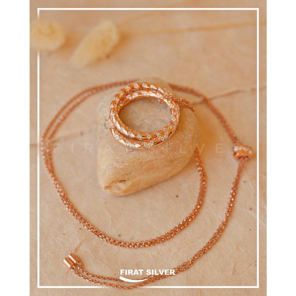 Gümüş Özel Tasarım Asansörlü Kolye (Rose)