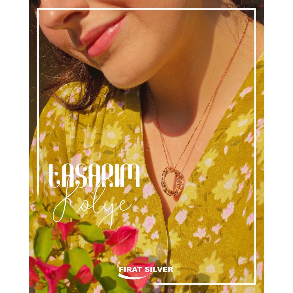 Gümüş Özel Tasarım Asansörlü Kolye (Rose)