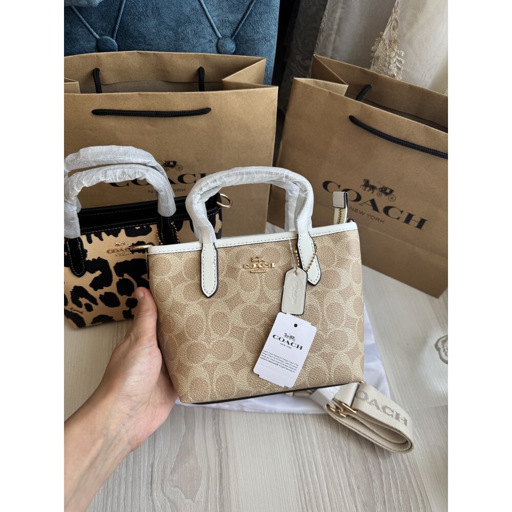 Coach mini city tote bej | Furya Luxury Brand