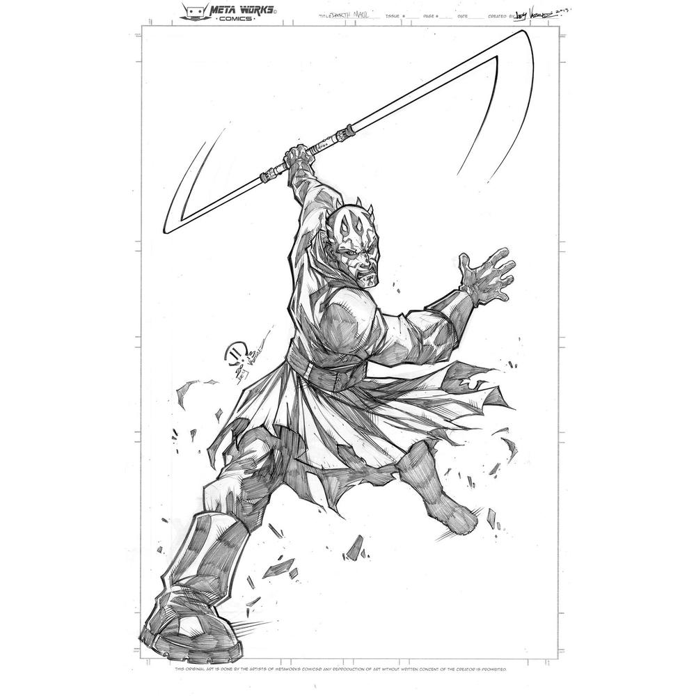 Star Wars - Darth Maul Commission (orijinal imzalı çizim) - Joey Vazquez