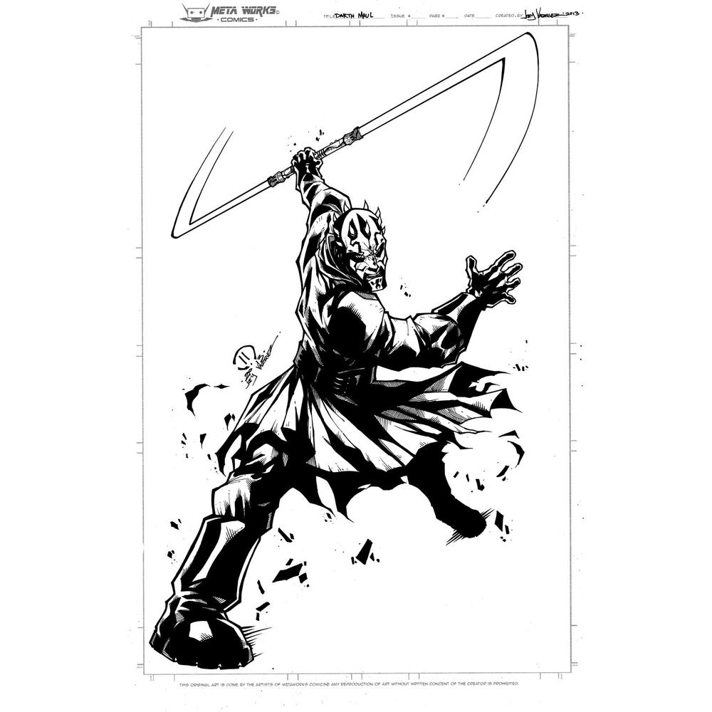 Star Wars - Darth Maul Commission (orijinal imzalı çizim) - Joey Vazquez
