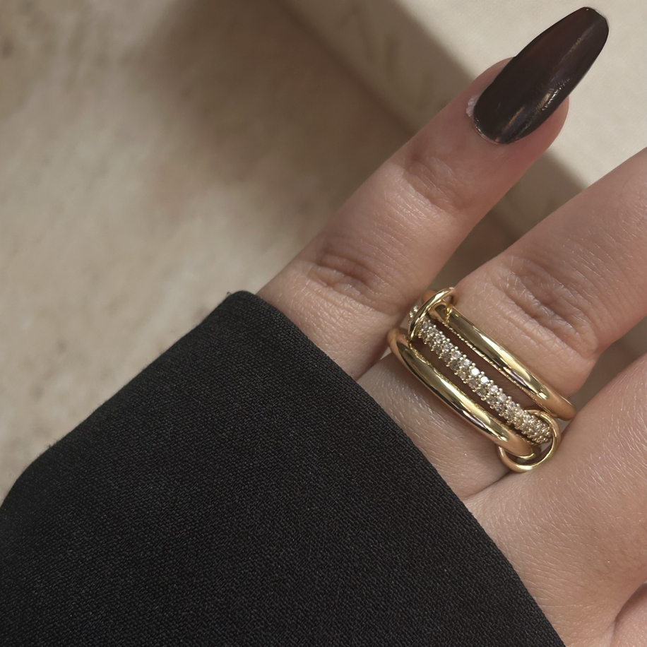 Glints Vip Gold Beyaz Spiral Yüzük | VİP | Glint.Co Accessory
