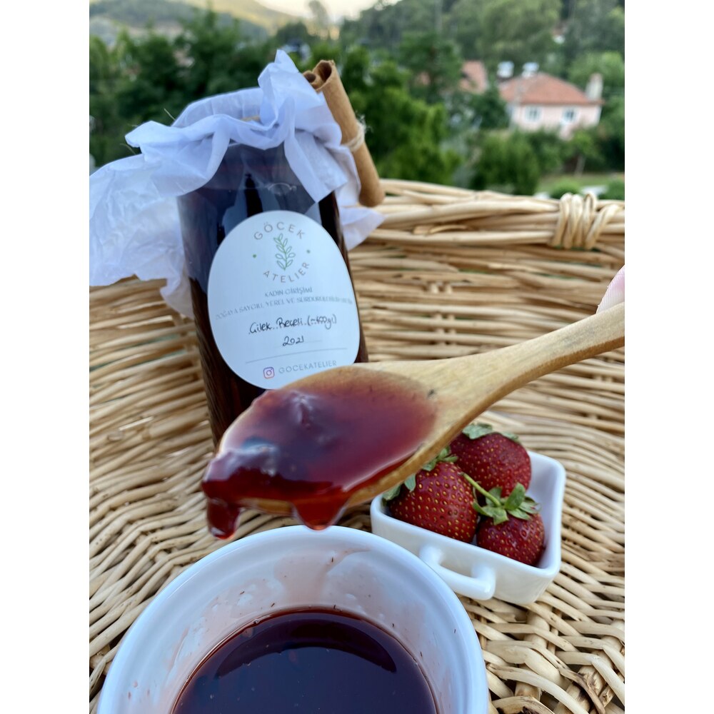 Ev Yapımı Koruyucusuz Çilek Reçeli (~600 GR)