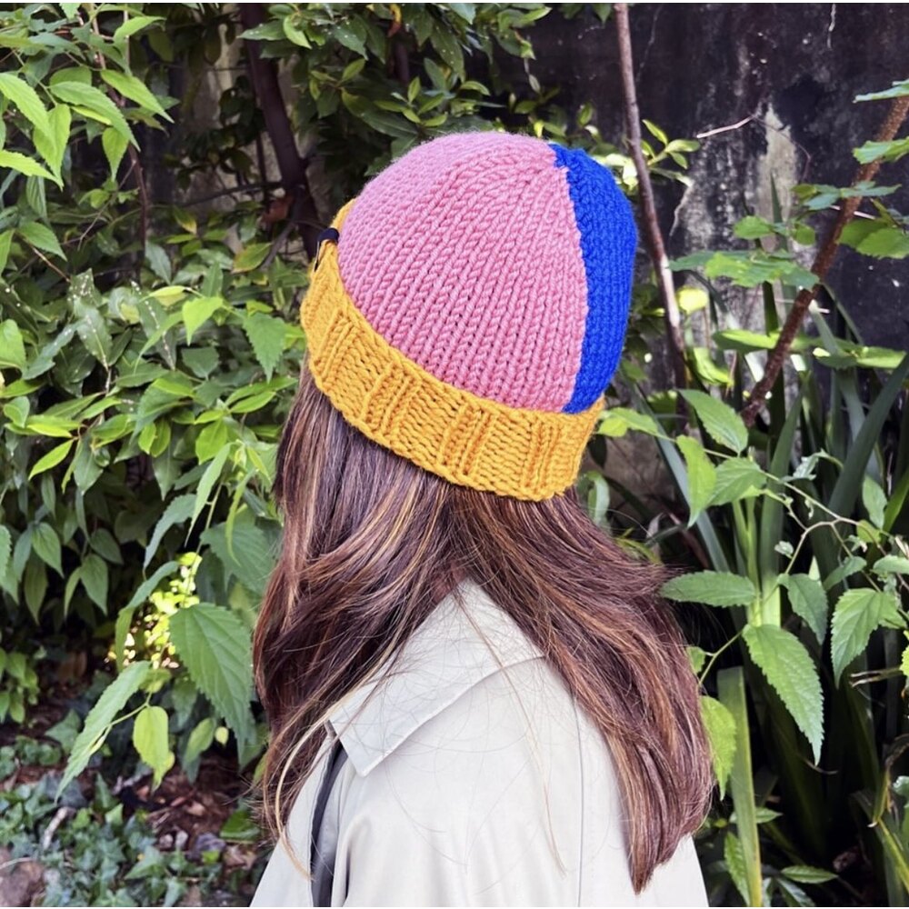 'Colorblock' pembe bere