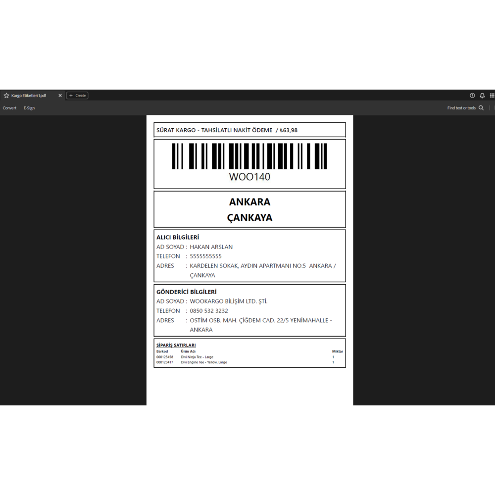 WooCommerce Masaüstü Kargo Entegrasyonu