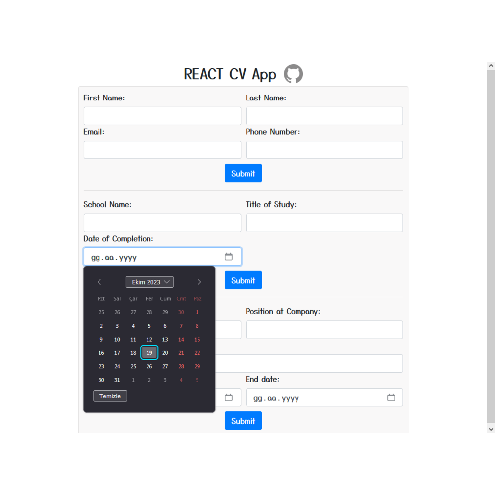  REACT CV App 