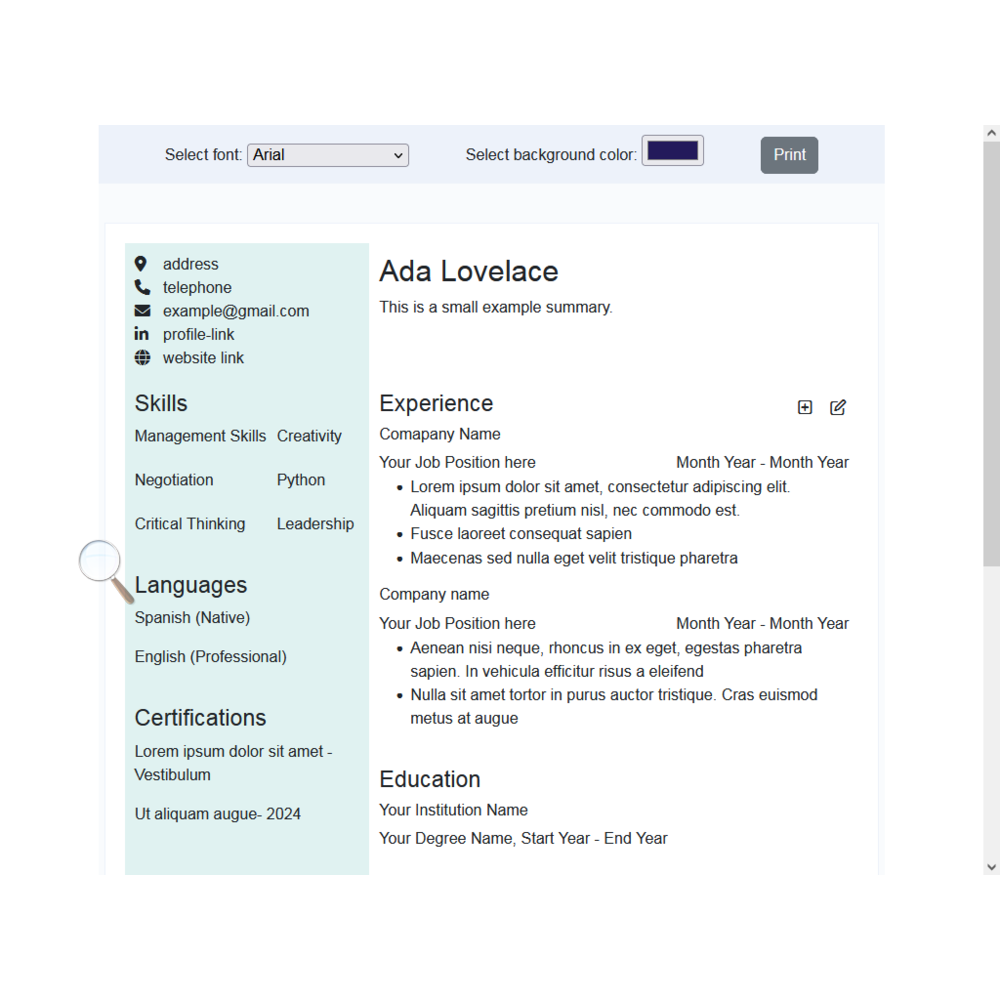  CV Editor
